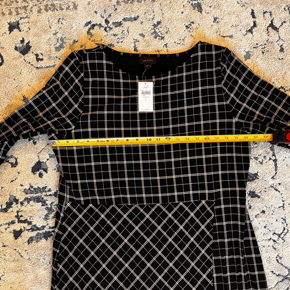 J. Jill Wearever Collection Windowpane Plaid Faux Wrap Jersey Dress NWT Large - Picture 5 of 9